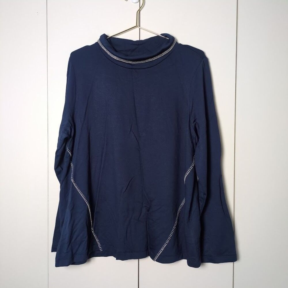 Pure Jill Women's Blue Tranquility Fleece Women's Large Long Sleeve Tunic